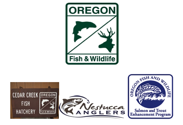 Oregon Fish and Wildlife logos and signs.